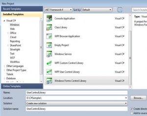 Create User Control For C# Winforms Applications